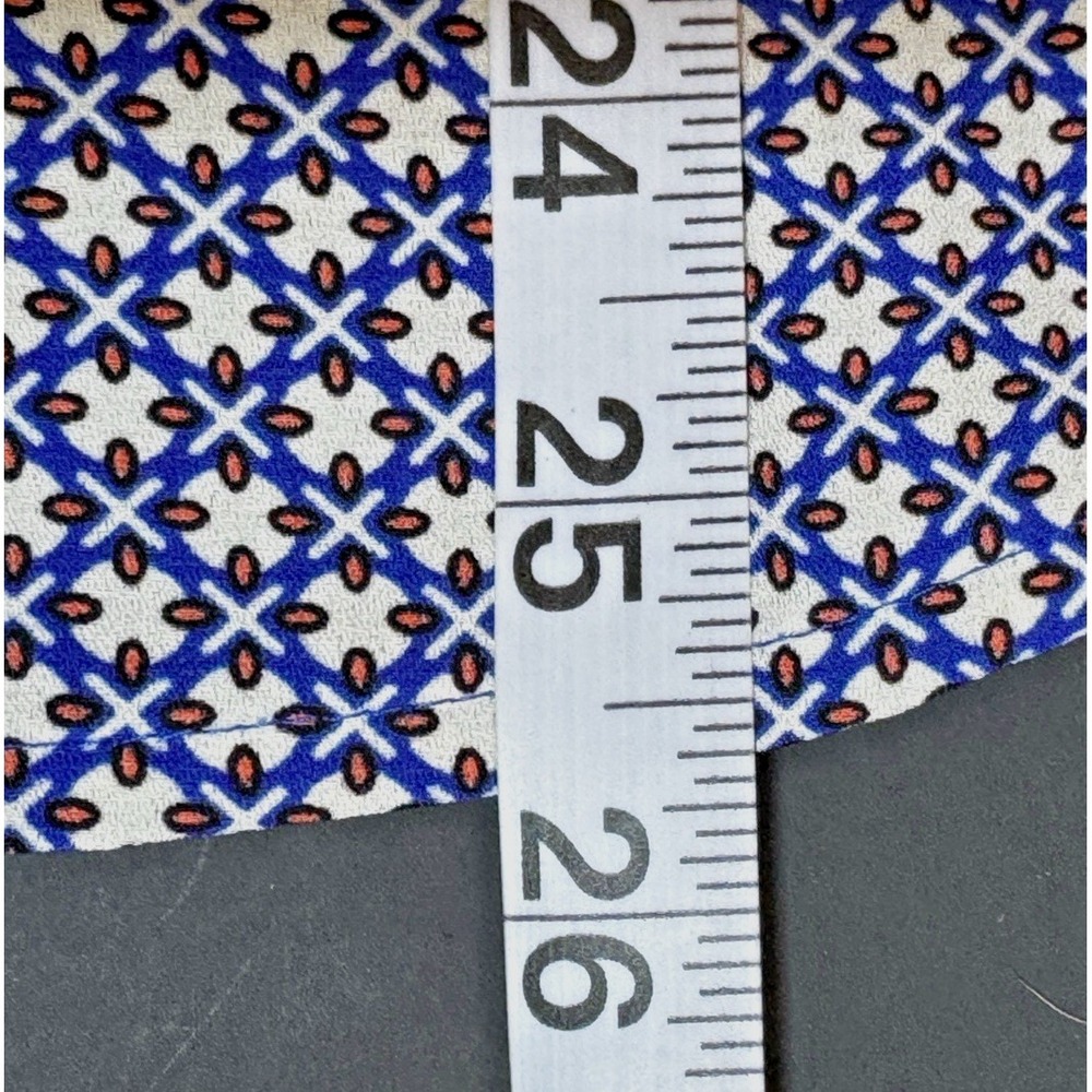 Ann Taylor Womens Blue Geometric Tile Mixed Media Scoop Neck Tank Top Large - Picture 5 of 7